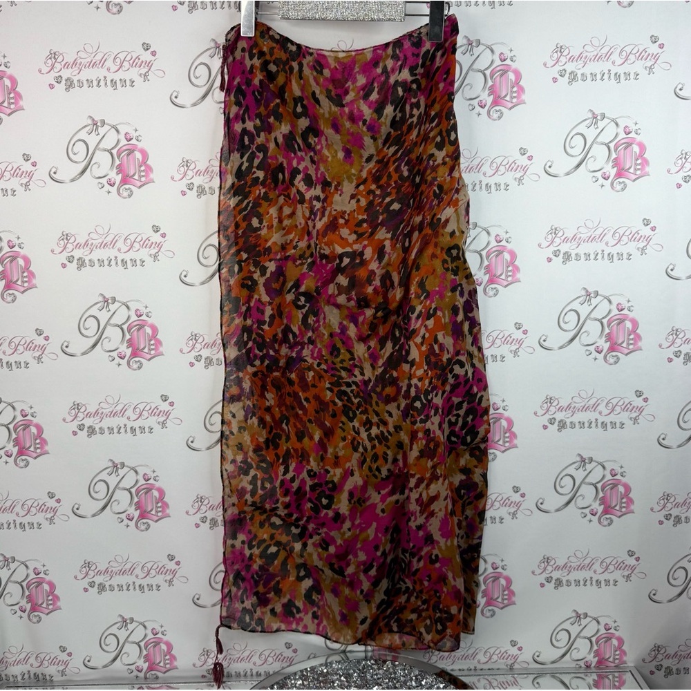 Scarf scarve wrap skirt or dress tassel details Leopard Print Scarf - Multicolor
